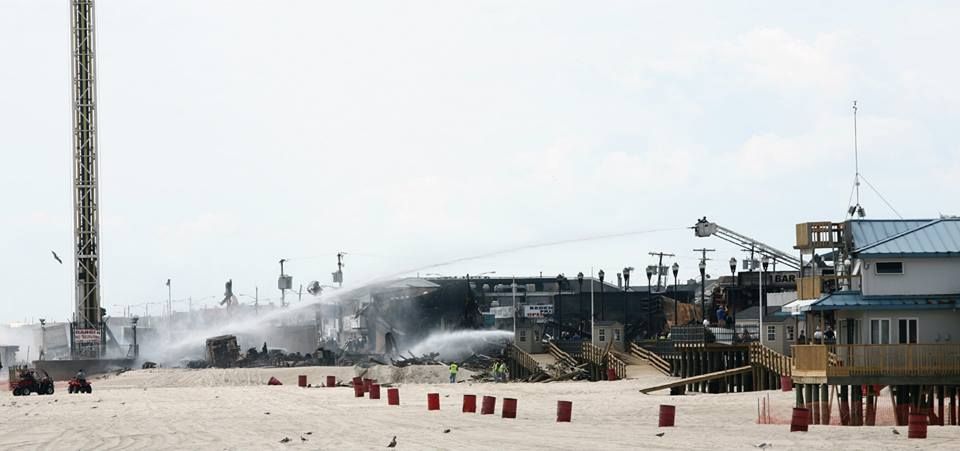 Firefighters hit the hot spots at the boardwalk in Seaside Heights